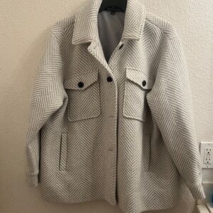 Tommy Hilfiger Cream Herringbone Utility Jacket